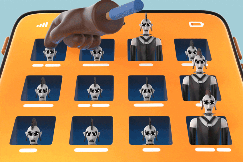 Por que muitos ícones de aplicativos têm um esquema de cores preto e branco?