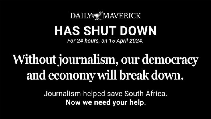 Daily Maverick da África do Sul fecha por 24 horas, alertando sobre crise jornalística global