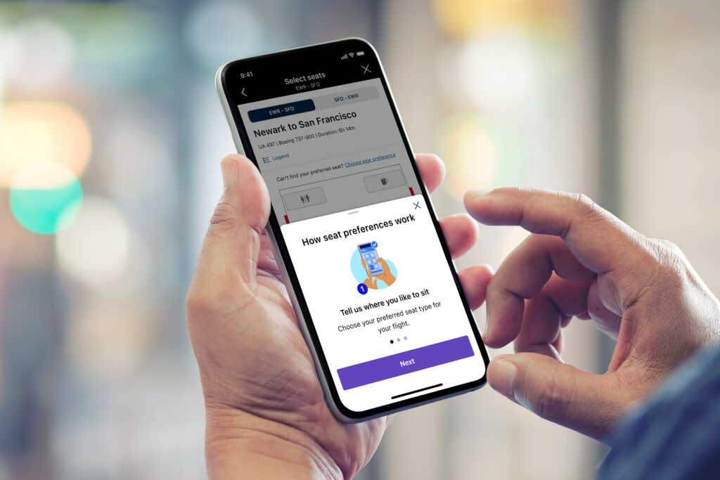 United Airlines lança recurso inovador de seleção de assentos em aplicativos móveis