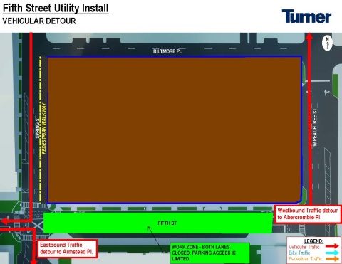 Obras públicas da Fase 3 da Tech Square impactam o tráfego de veículos na Quinta Avenida