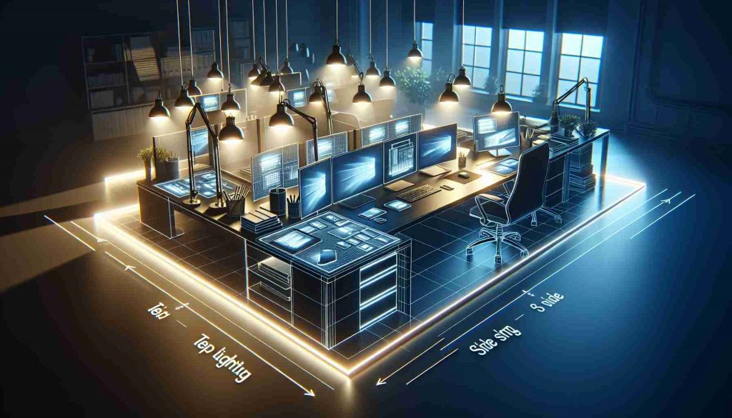 Integração de efeitos de iluminação superior e lateral para uso ergonômico de gadgets