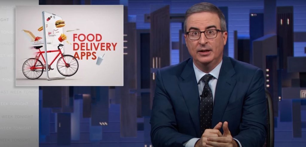 ‘Last Week Tonight’ investiga aplicativos de entrega de comida e quem perde