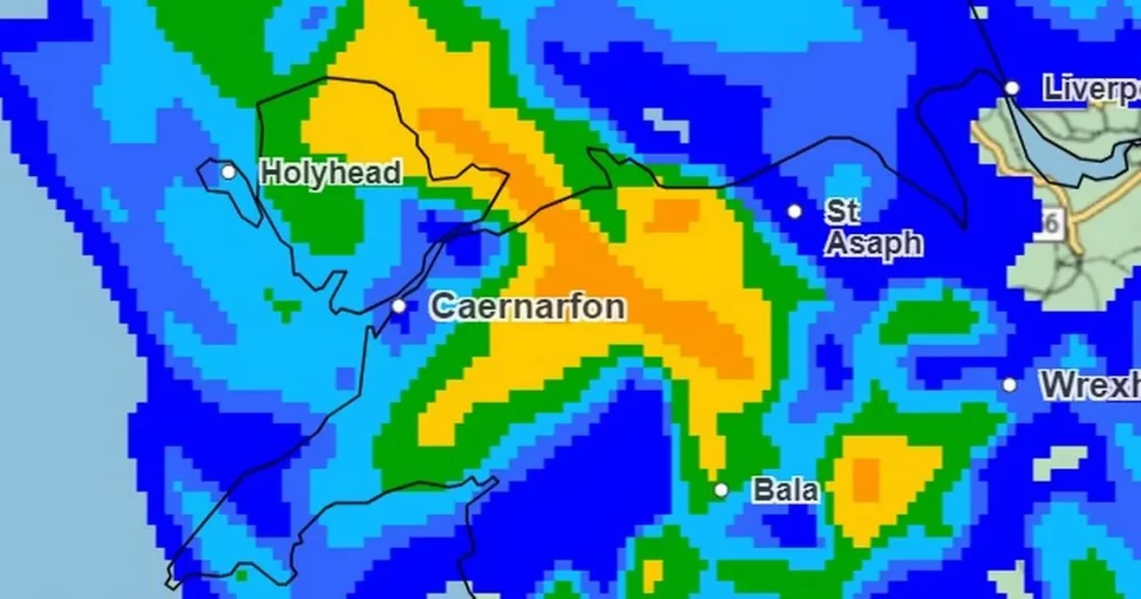 Espera-se que 'chuva de um mês' caia em partes do norte do País de Gales nas próximas 24 horas