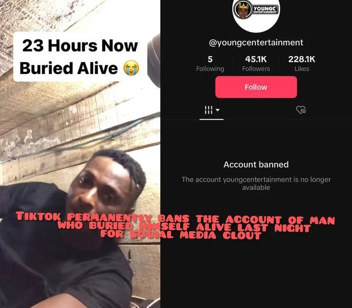TikTok proíbe nigeriano após polêmica manobra de caixão de 24 horas