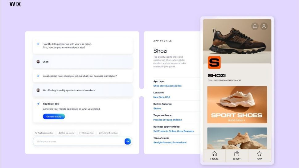 Wix agora permite que usuários móveis criem aplicativos usando Gen AI