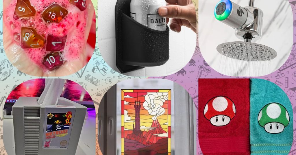 Escolhas de polígonos: acessórios e gadgets para banheiro